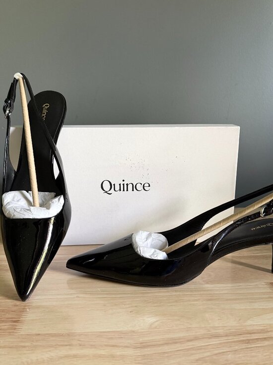 Quince Shoes - Italian Leather 55mm Slingback Pump
